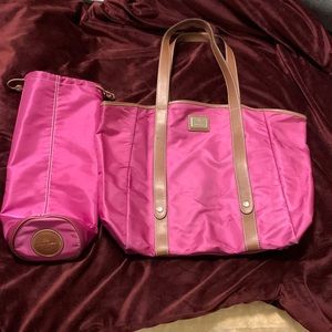 Lancel foldable tote bag with case